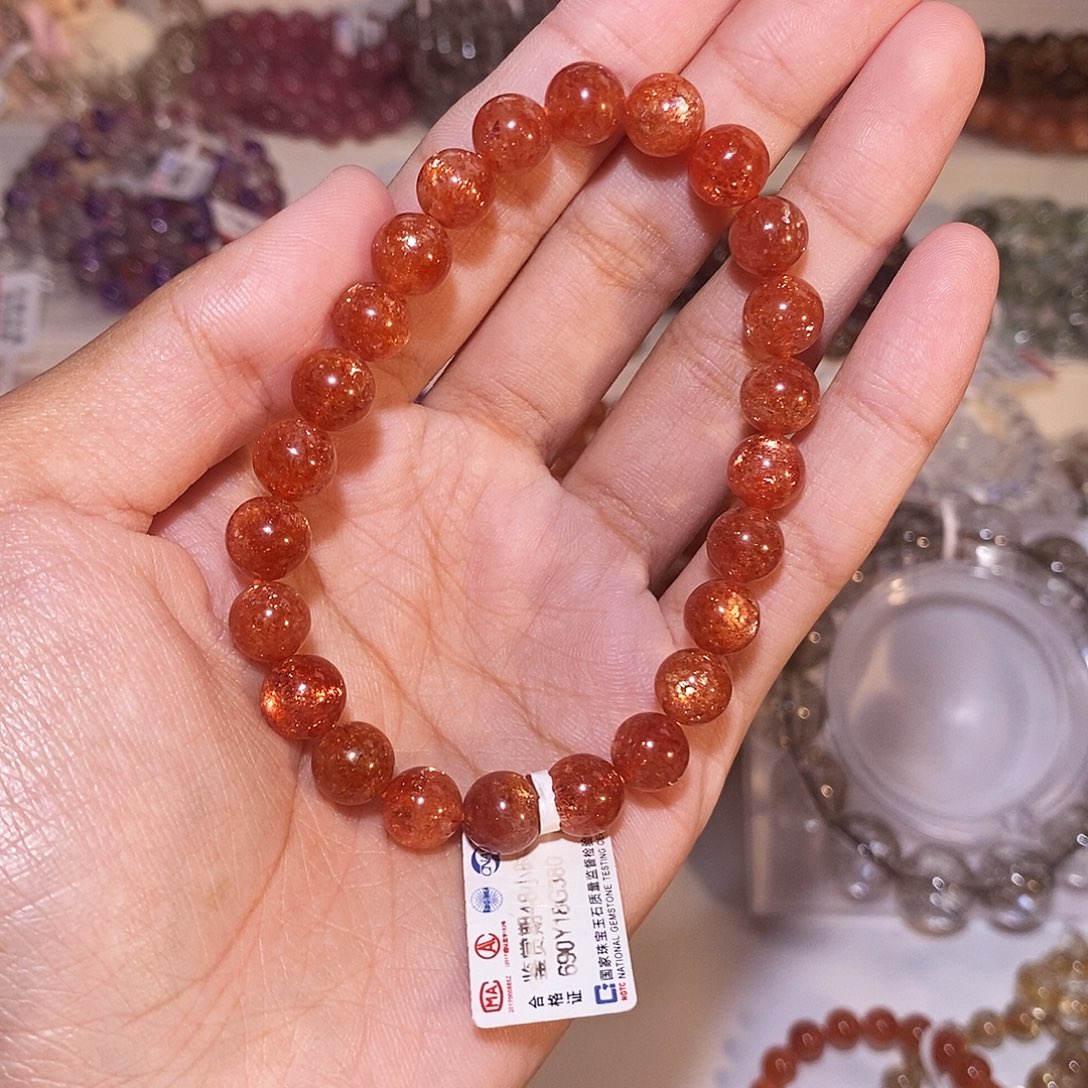 特***制发晶手链未镶嵌金太阳8mm