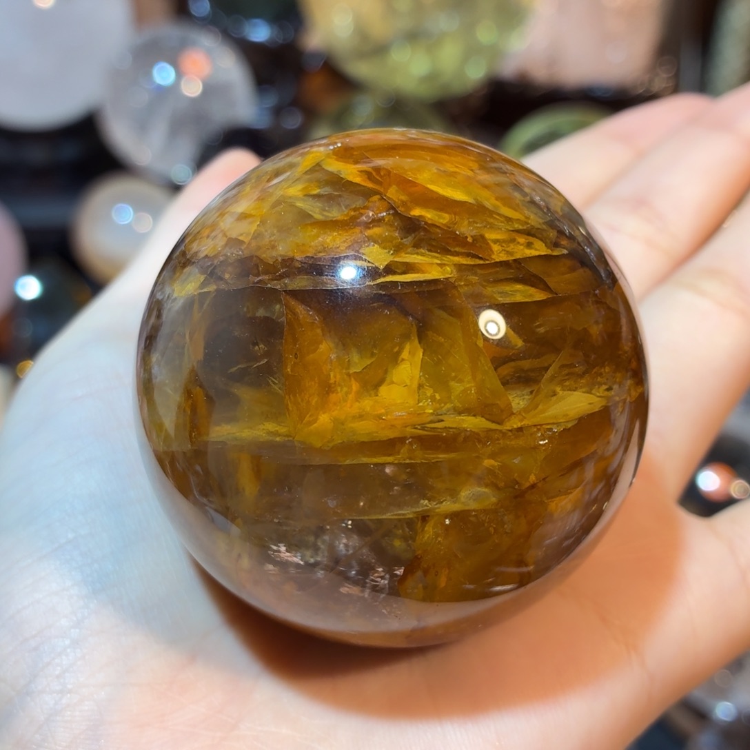 未镶嵌珠宝半成品水晶黄胶花5.73cm