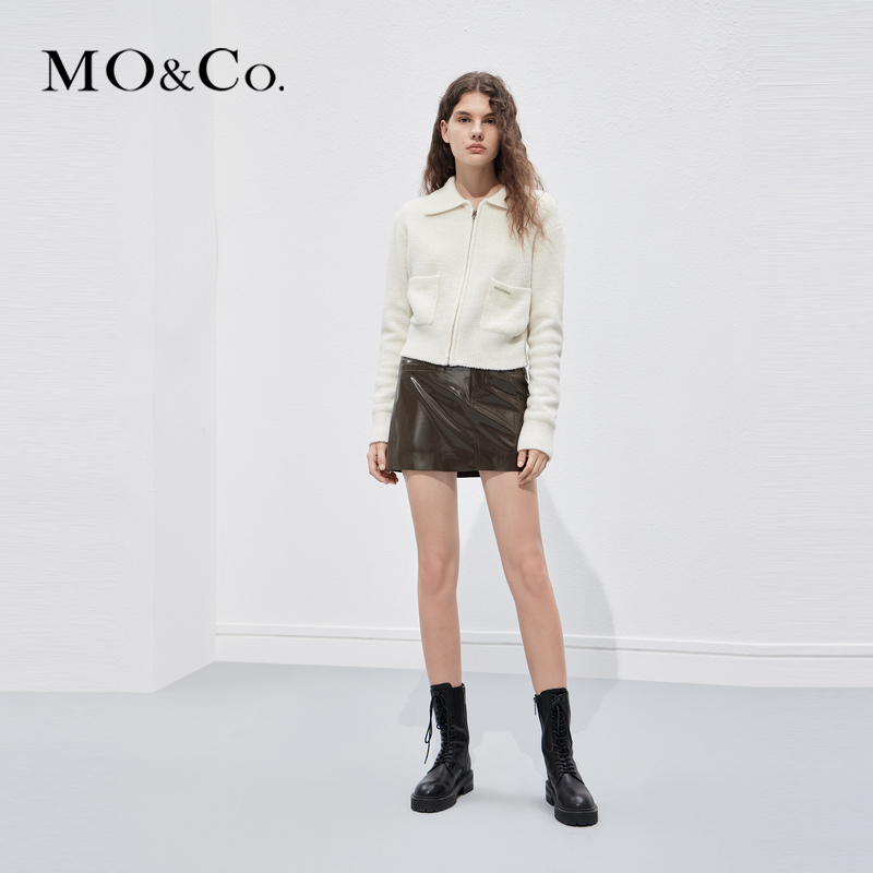 【陈大可专属】MOCO春秋含绵羊毛金属LOGO拉链织外套MBC1CAR013