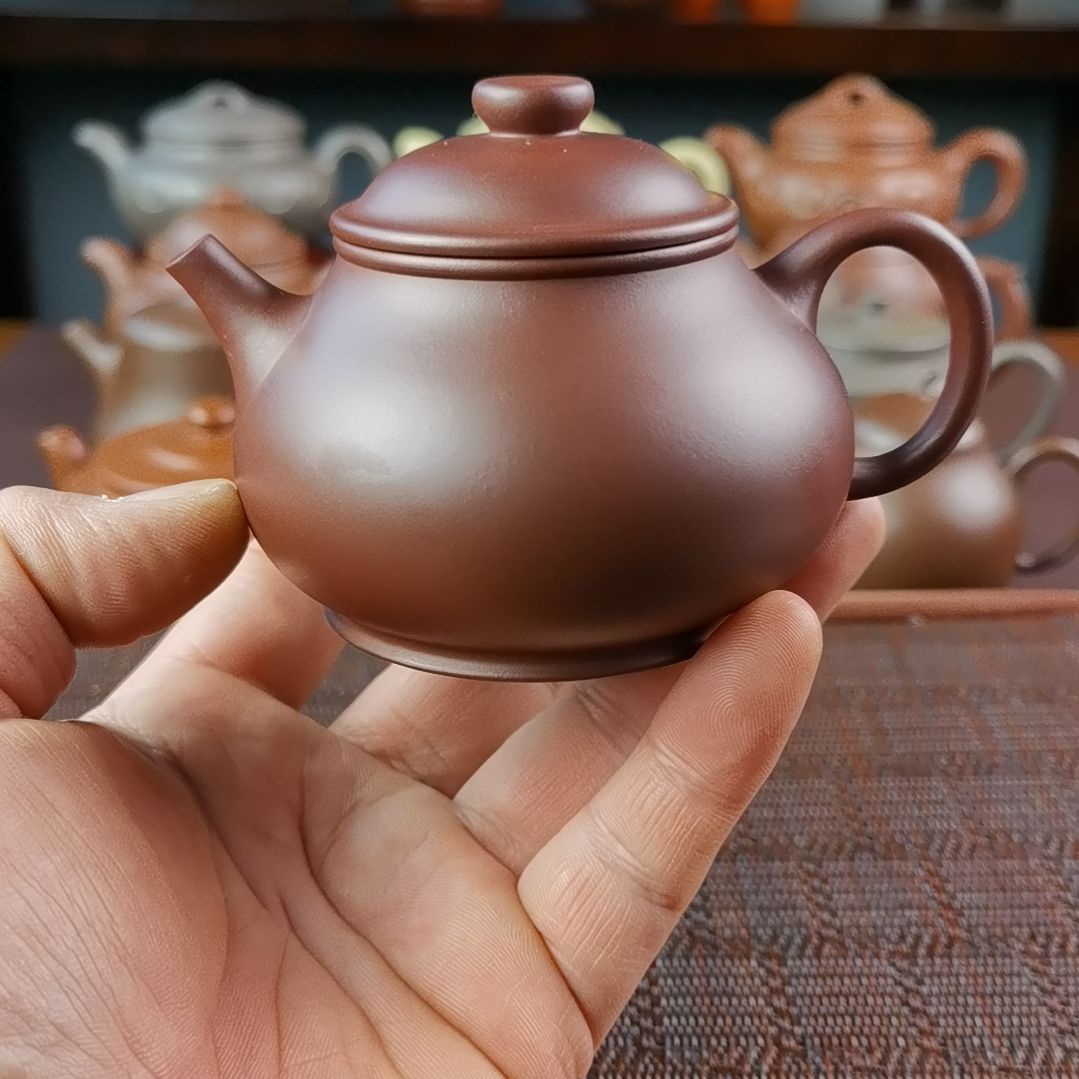 紫砂茶壶龙血砂潘壶200CC徐敏