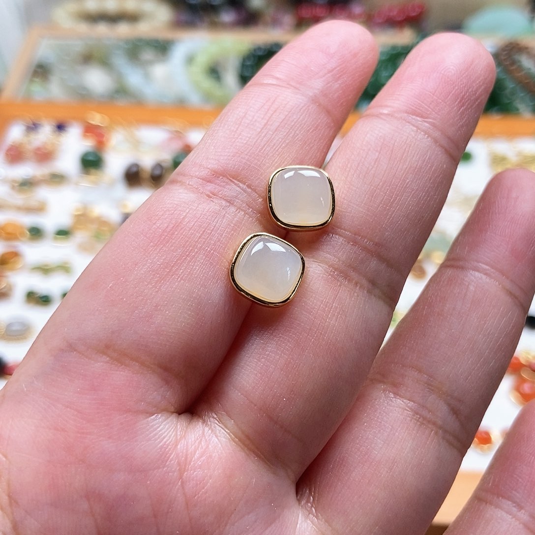 和田玉银S925镶嵌吊坠(不含链)