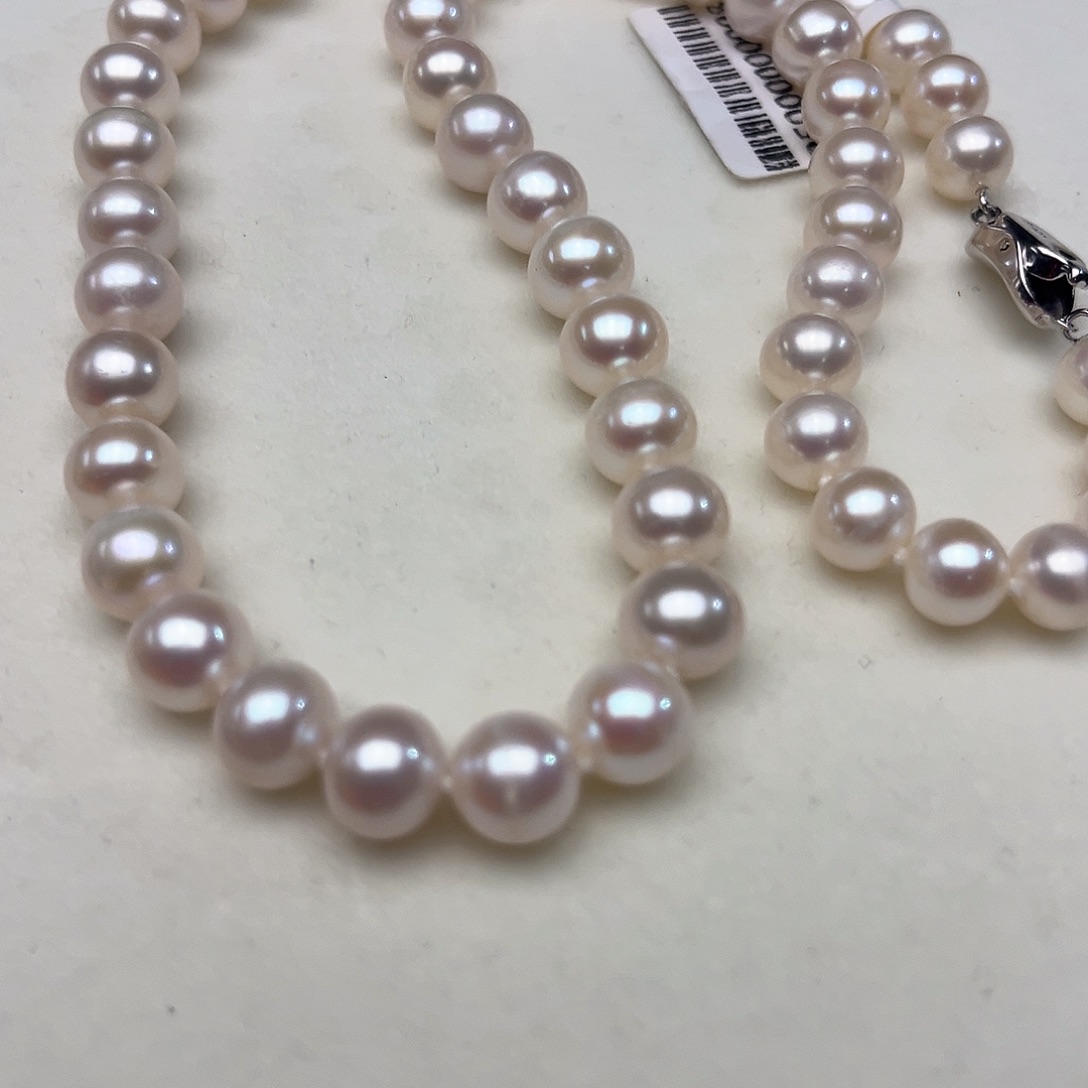 淡水珍珠颈饰银S925镶嵌卡7-8