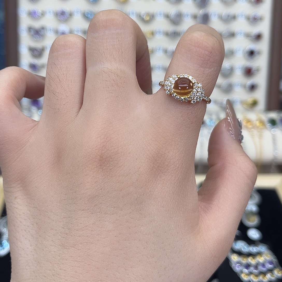 银S925镶嵌戒指黄晶