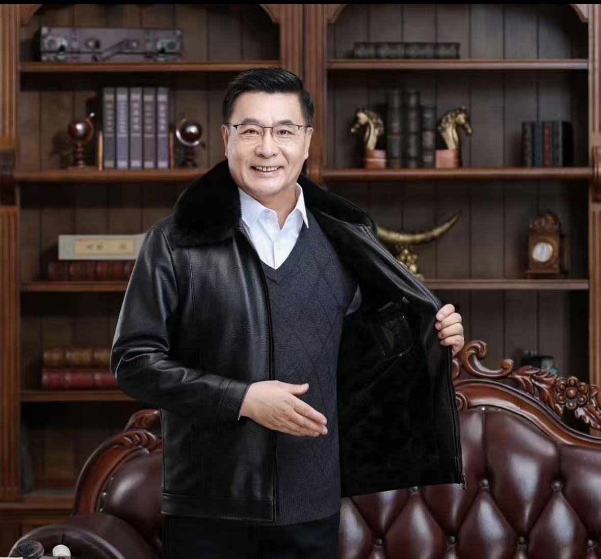 【王老板】2025年新款冬季直下摆春秋翻领拉链休闲秋季厚款-A014