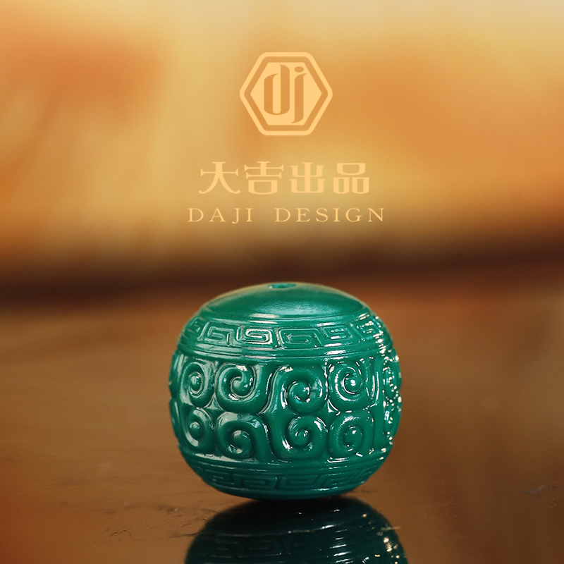 【大吉出品】L-L专属-地狱色回纹鼓珠顶珠文玩手串配饰配珠腰珠