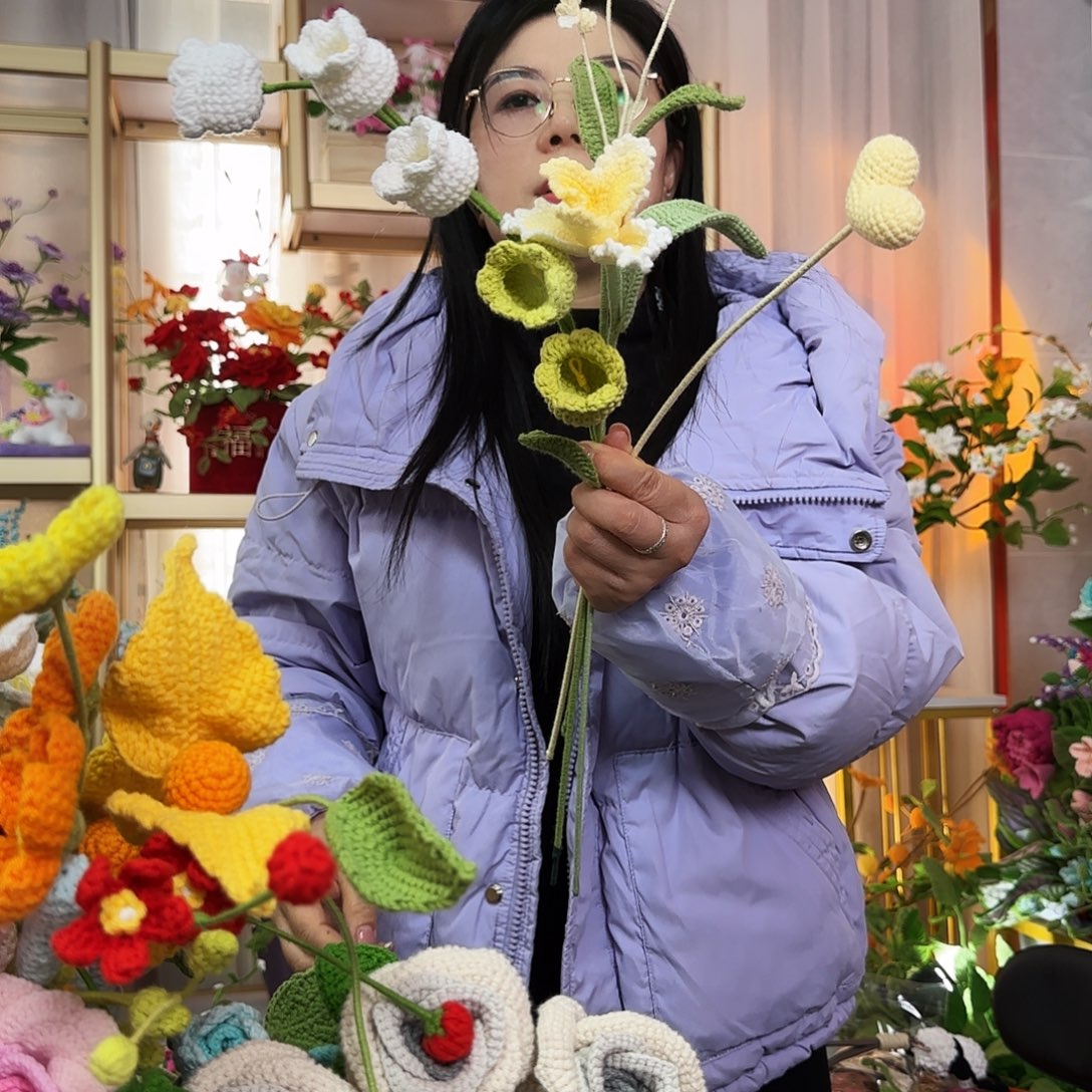 纯手工钩织钩织花束