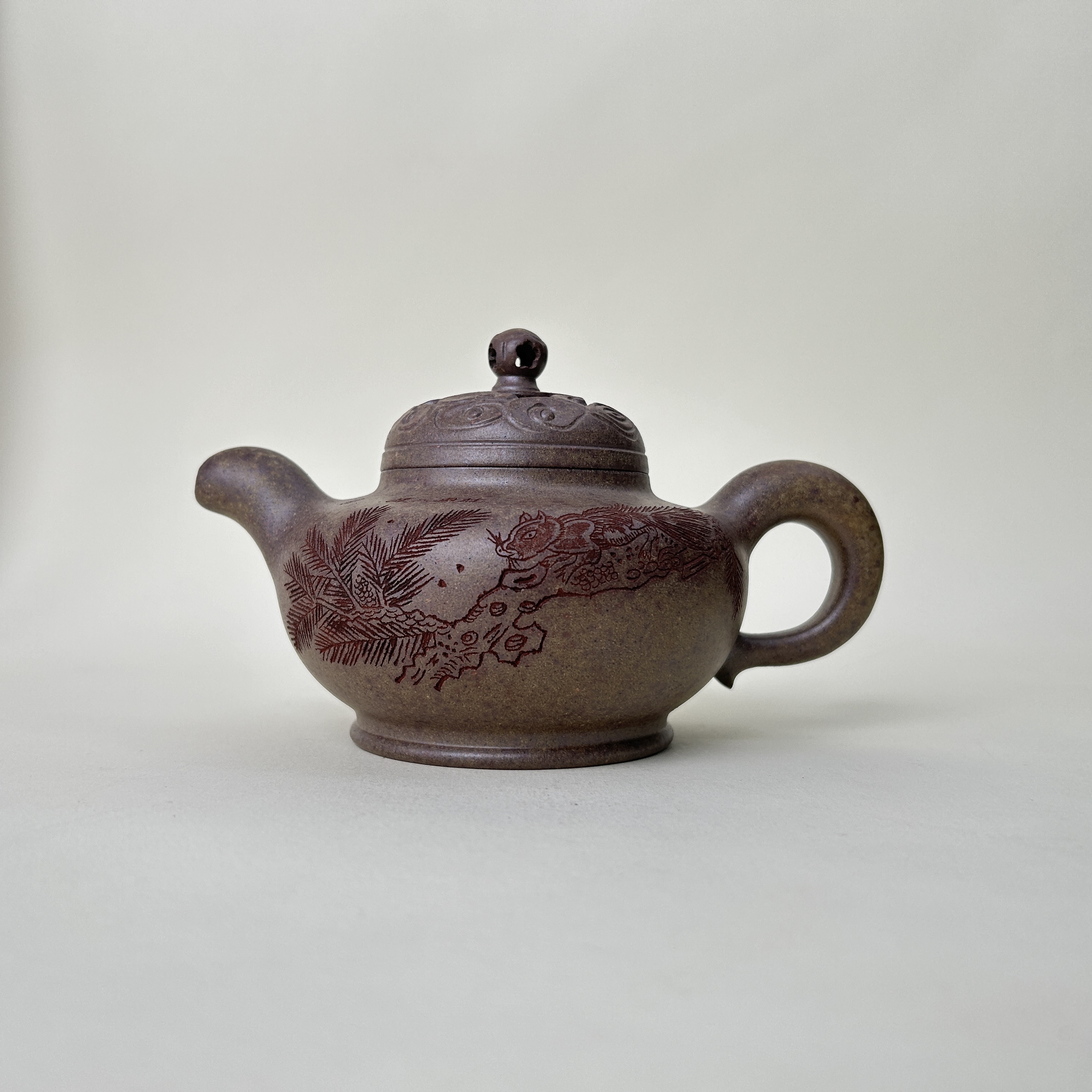 宜兴手工紫砂陶 方开明茶壶GS3625-16