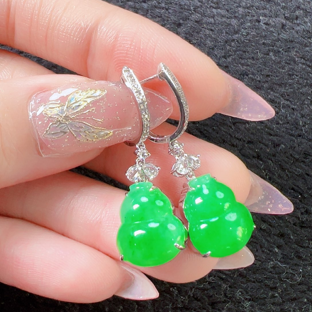 翡翠耳饰18K金镶嵌【福利款】签收后24小时鉴赏期