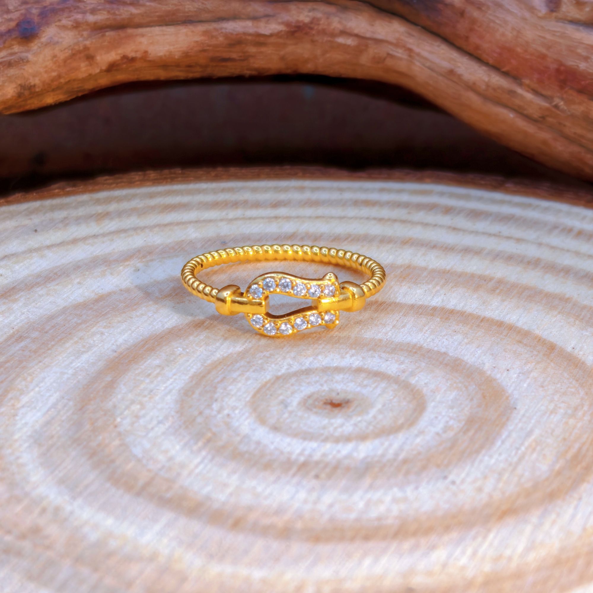 【菲菲专享】足金999 马蹄珠边戒指 6D工艺 双12大促圣诞礼物