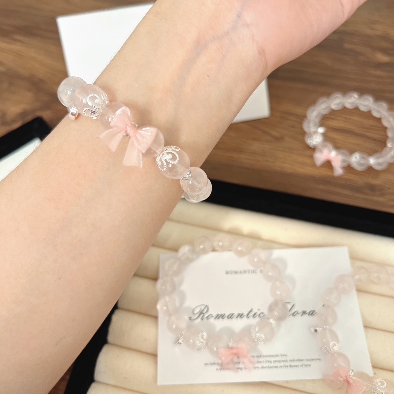 X830[在逃甜心 ]冰透莫粉手链高端轻奢手串多样性发一