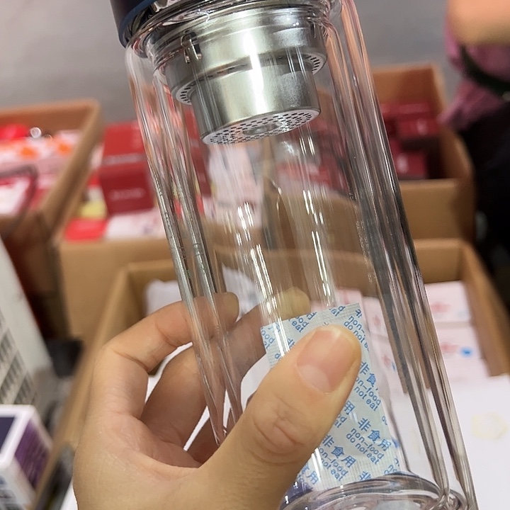 抗菌呗玻璃杯父玻璃杯340340蓝色玻璃杯