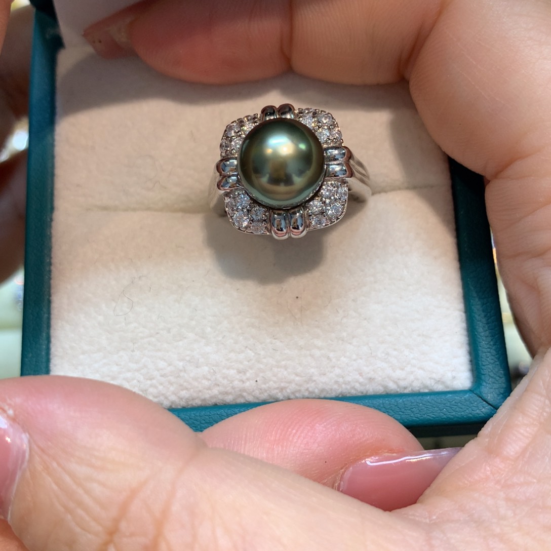 海水珍珠戒指银S925镶嵌