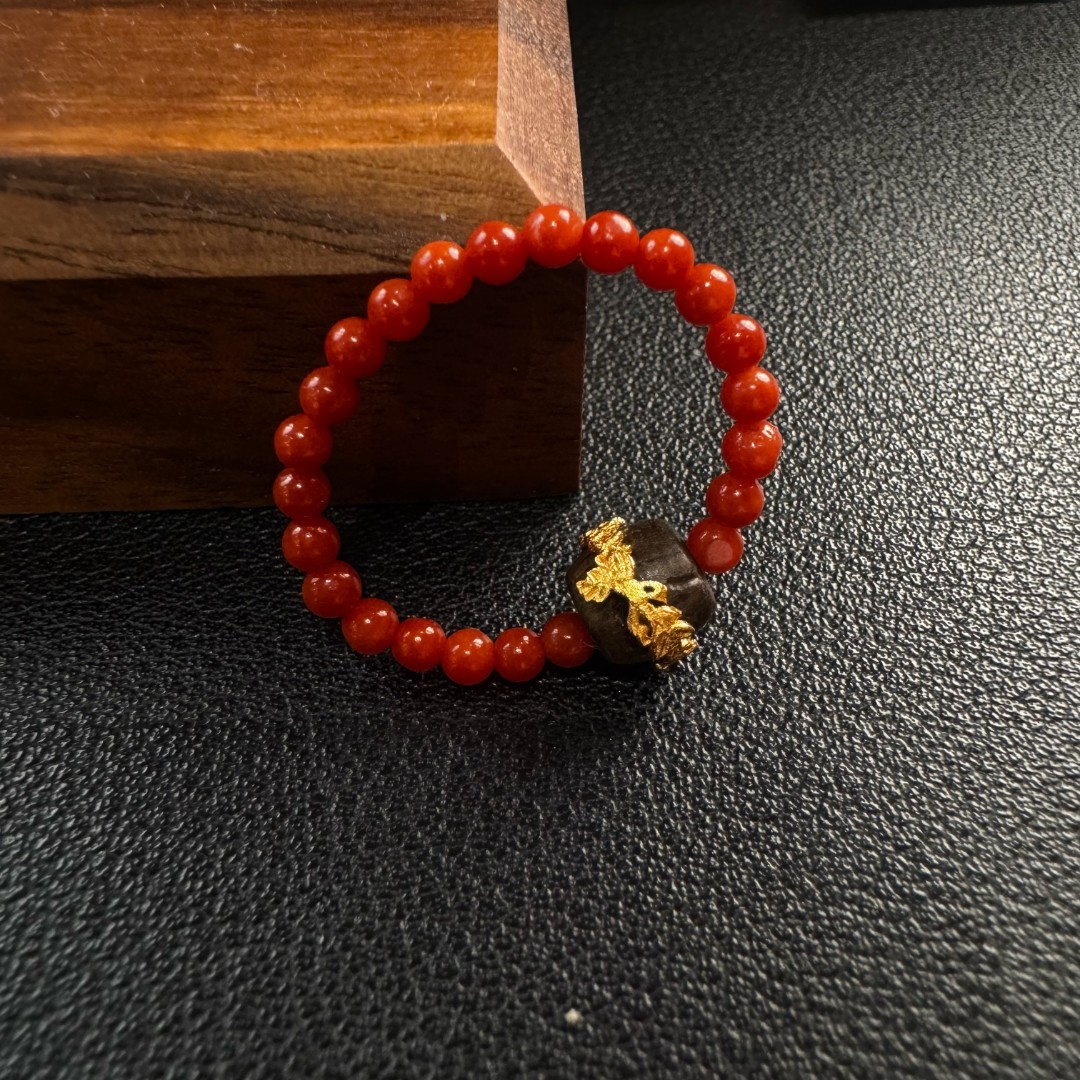 碧海丹心-天然沙丁珊瑚diy戒圈-27132