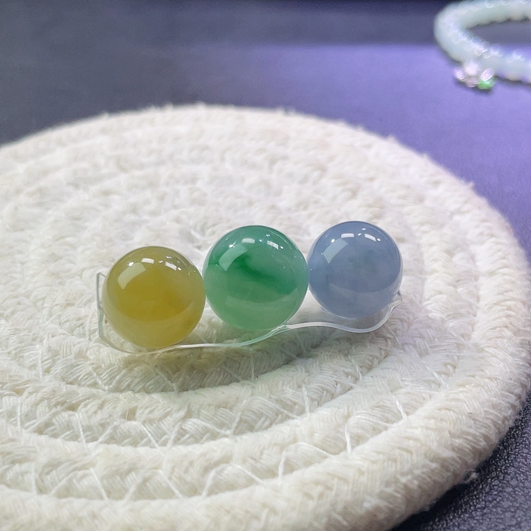 翡翠散珠一组价翡翠A货散珠卡13 14展示勿拍