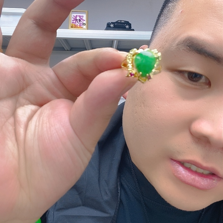 翡翠颈饰14K金镶嵌设计戒指