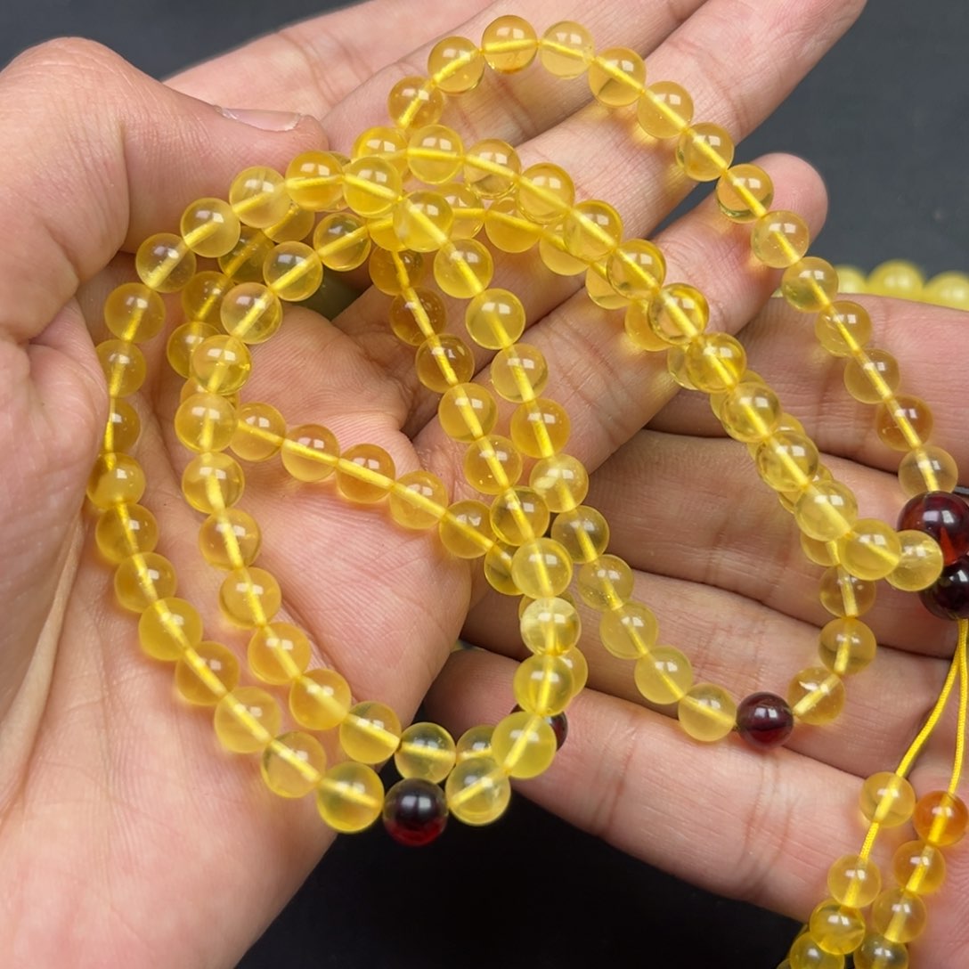 琥珀颈饰未镶嵌多样性钢板料蜜蜡链子