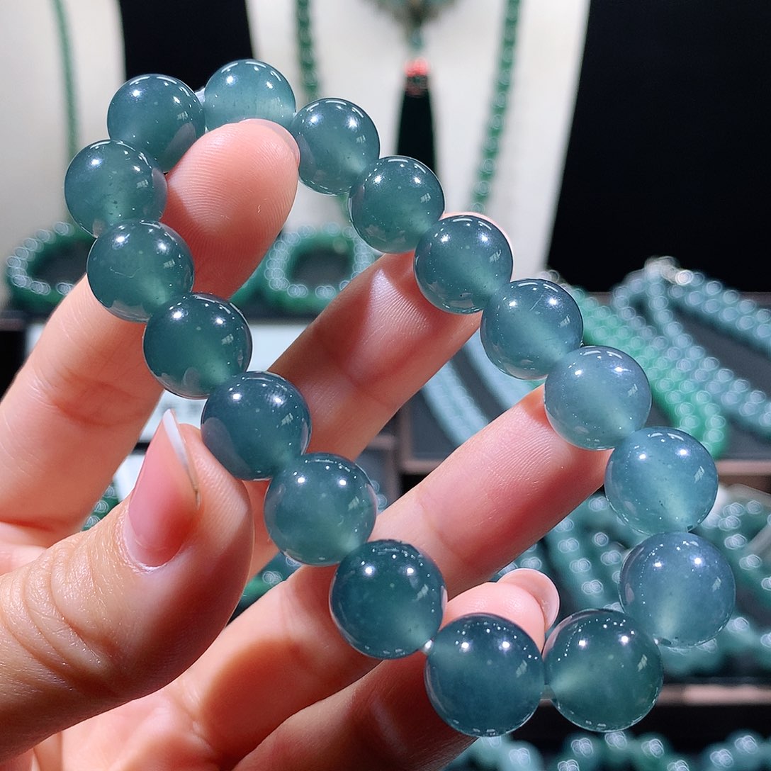 未镶嵌手链翡翠天然a货翡翠手串12mm