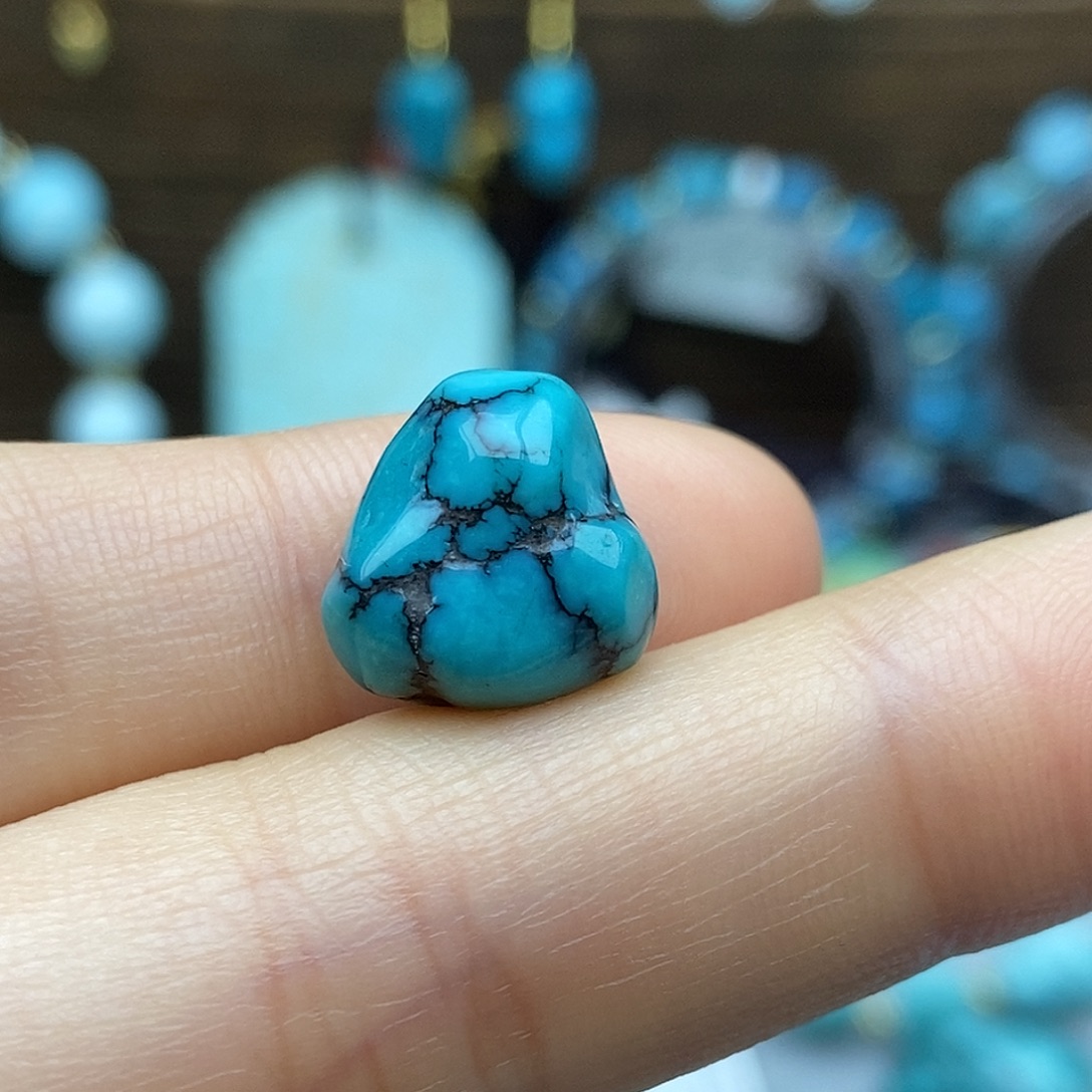 绿松石未镶嵌精品玉化绿随行