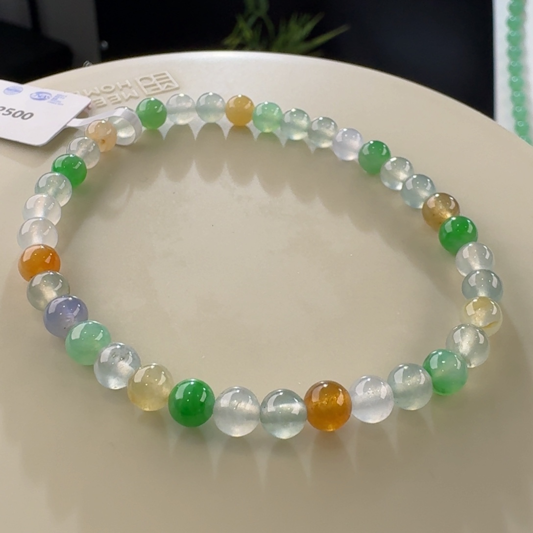 翡翠手链未镶嵌多宝单圈