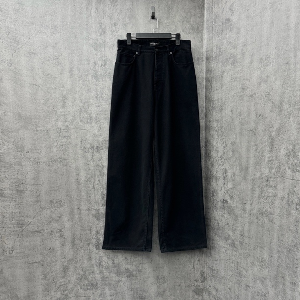 未使用 Balenciaga/巴黎世家 新款水洗黑Baggy牛仔裤/Xs/WK985