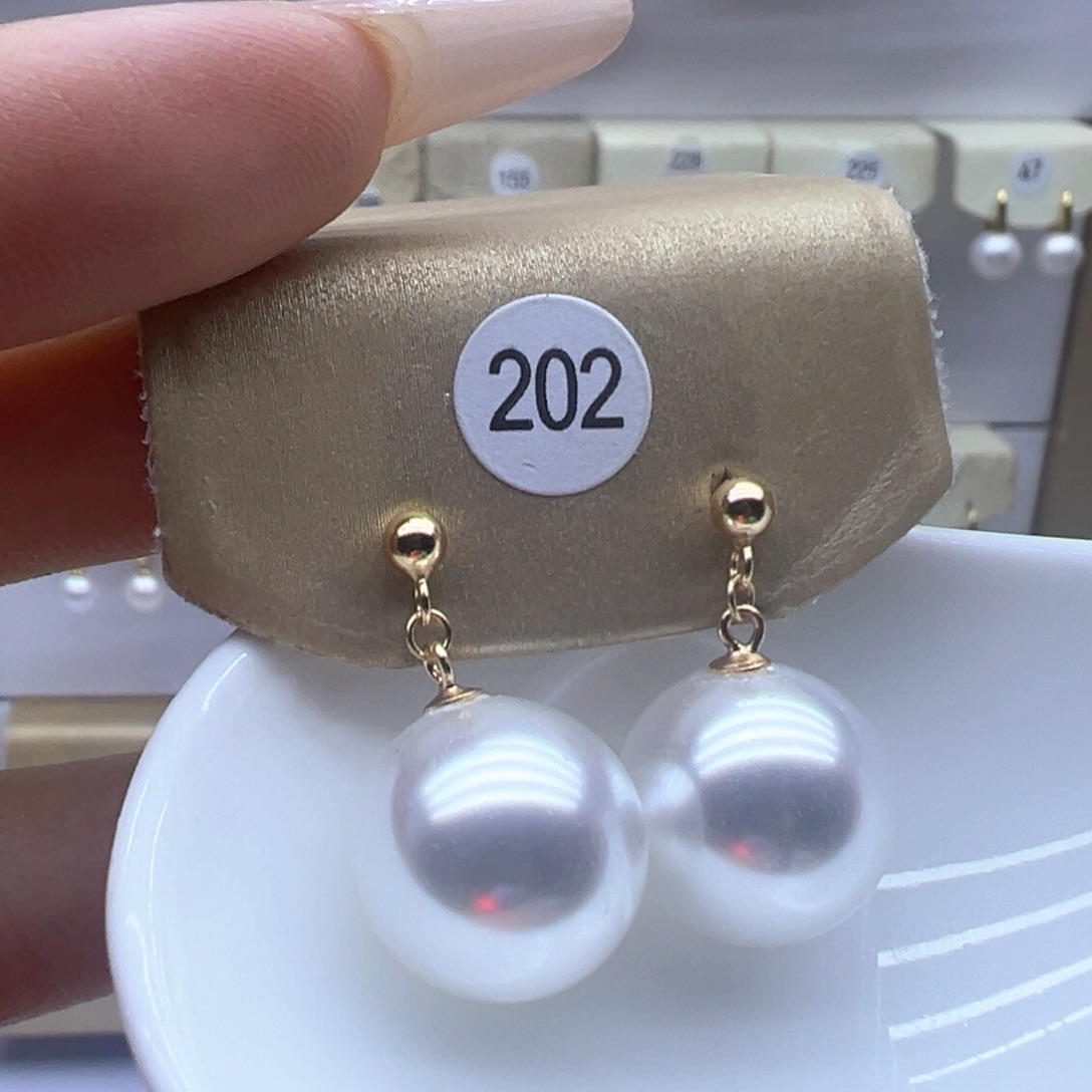 银S925镶嵌淡水珍珠耳饰