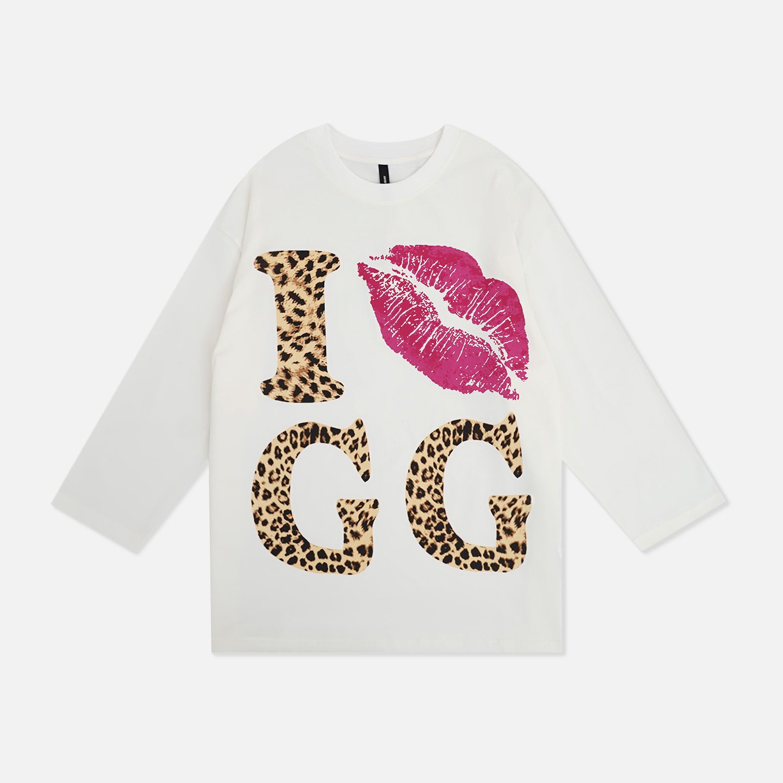 GGAHOLIDAY 时尚宽松休闲美式百搭嘻哈复古印花长袖T恤-154025