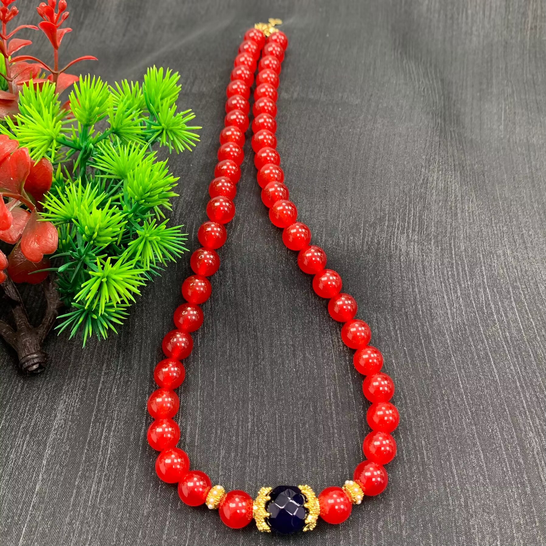 (小天总)TC05028天承妮佳鸽血红红景天女神毛衣链（多样性发其一）