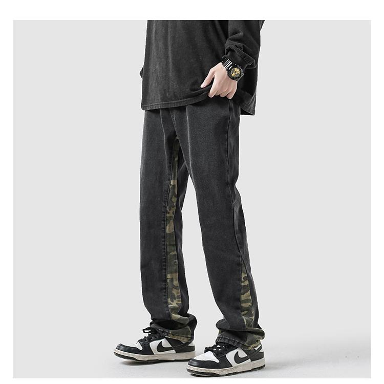 J69春秋季潮男士休闲宽松牛仔款潮流百搭直筒裤2025年ins百搭