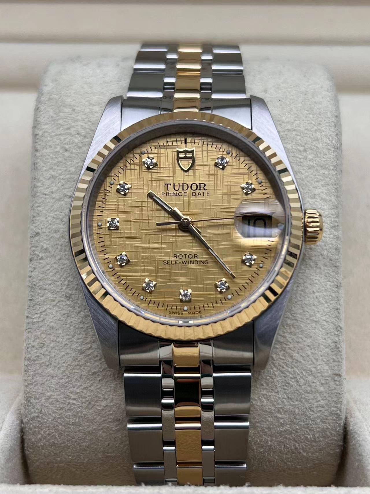 95新 TUDOR/帝舵 王子系列74033/单表/金布纹钻刻/34mm
