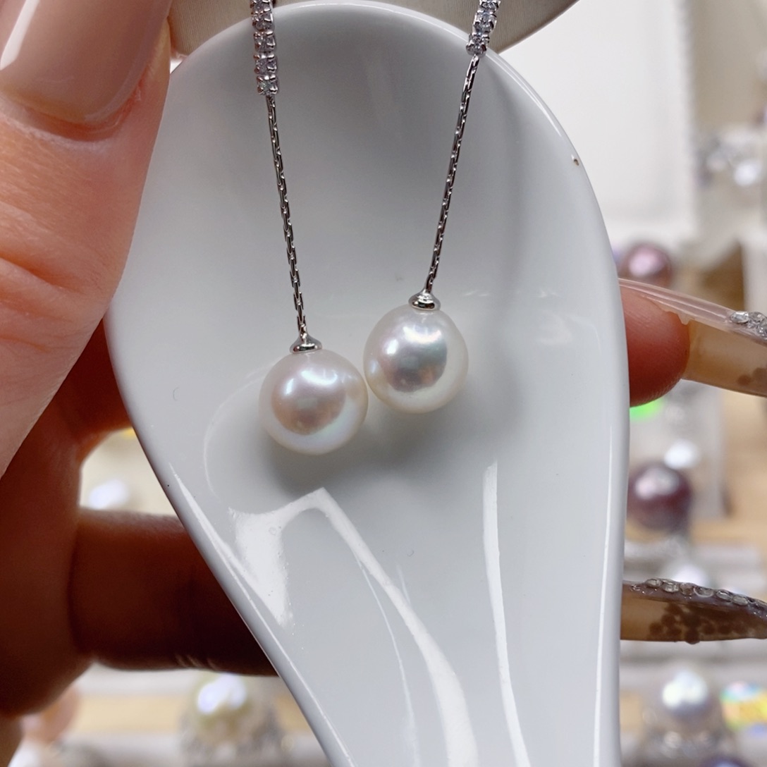 淡水珍珠耳饰银S925镶嵌