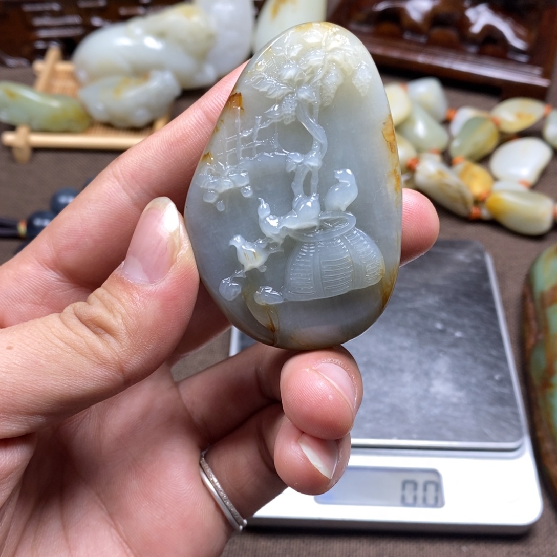 和田玉未镶嵌摆件