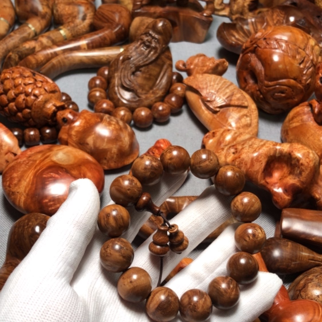 【闪购商品】木麻梨疙瘩火琉璃手把件