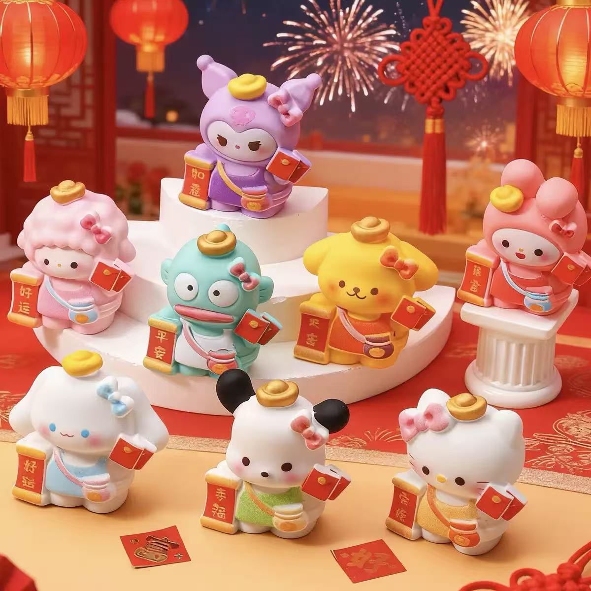 【直播拆】手感漆招财开运三丽鸥 DIY手工配件树脂摆件