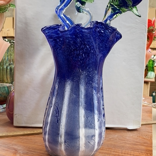 琉璃花瓶高31厘米口径15厘米