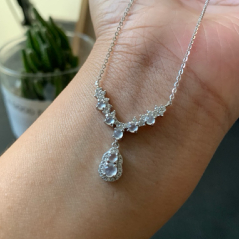 高冰水滴葫芦项链天然缅甸翡翠A货国标s925银镶嵌