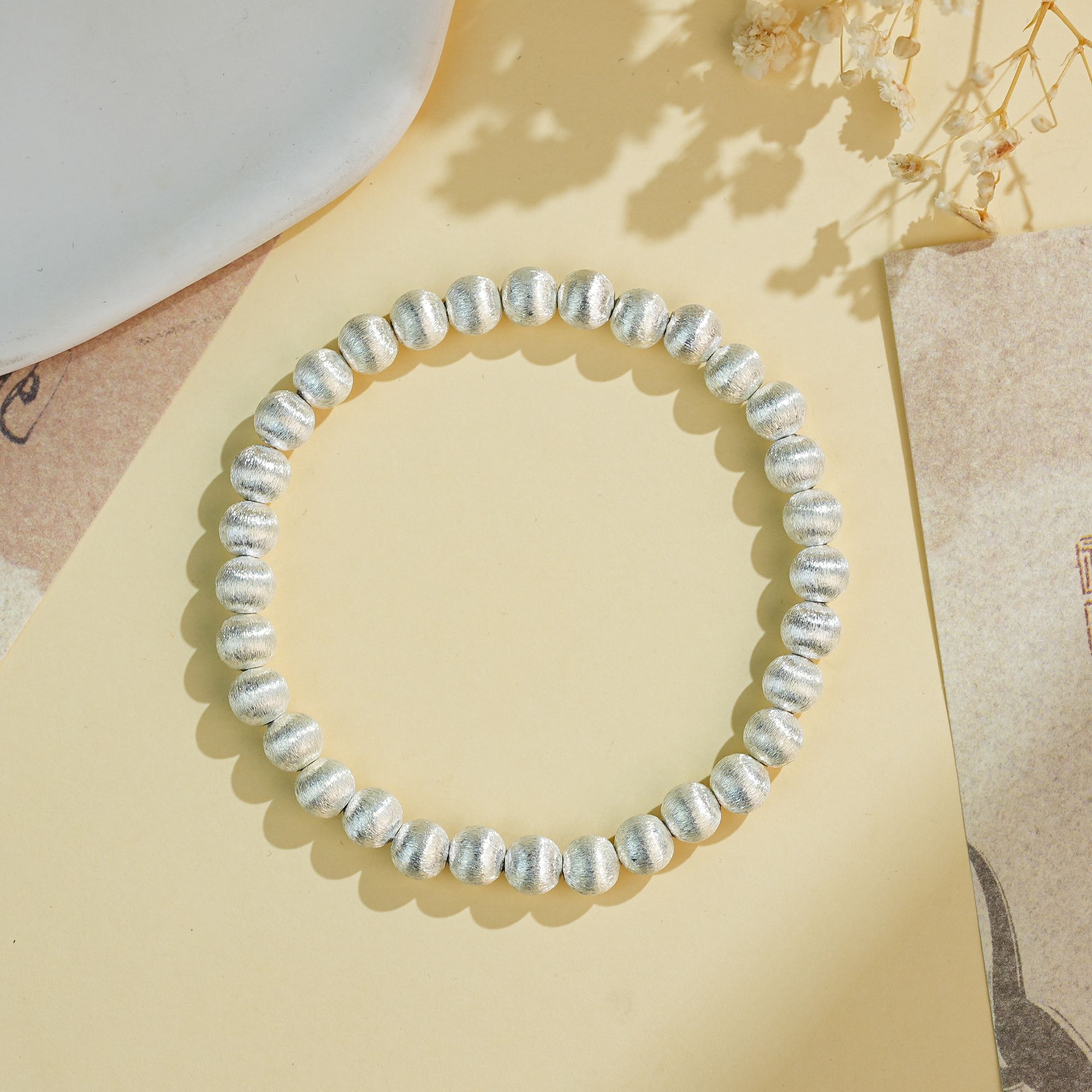 周西西 足银手链 精美足银素圈手串6mm气质百搭多样性发货20191