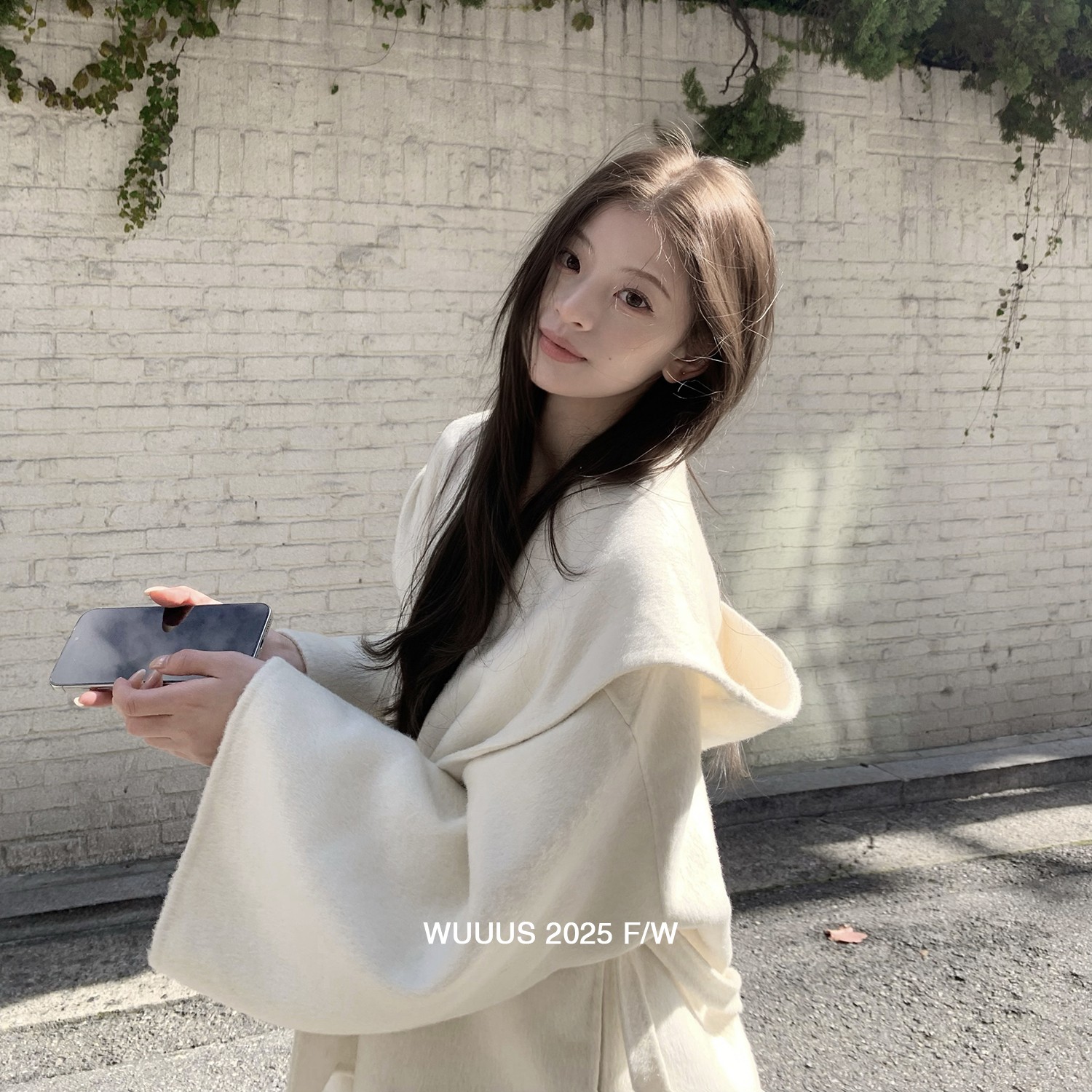 【first love】有袖连帽斗篷双面呢大衣3330