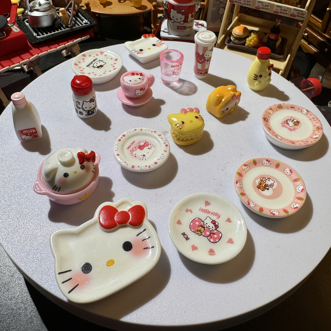 微缩杯子盘厨房电器模型摆件儿童过家家玩具迷你家具装饰品