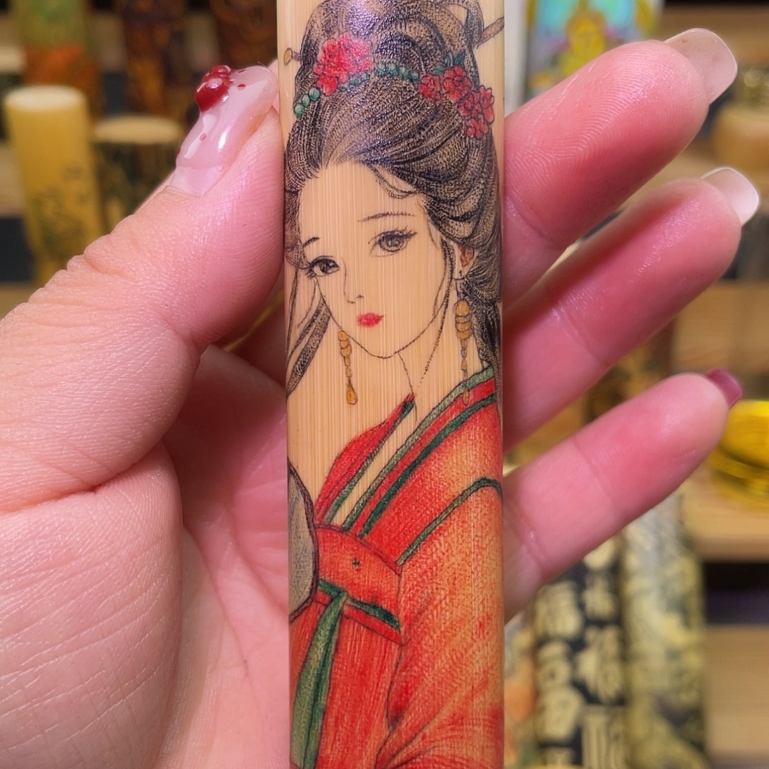 ****z实心竹手工作品美女