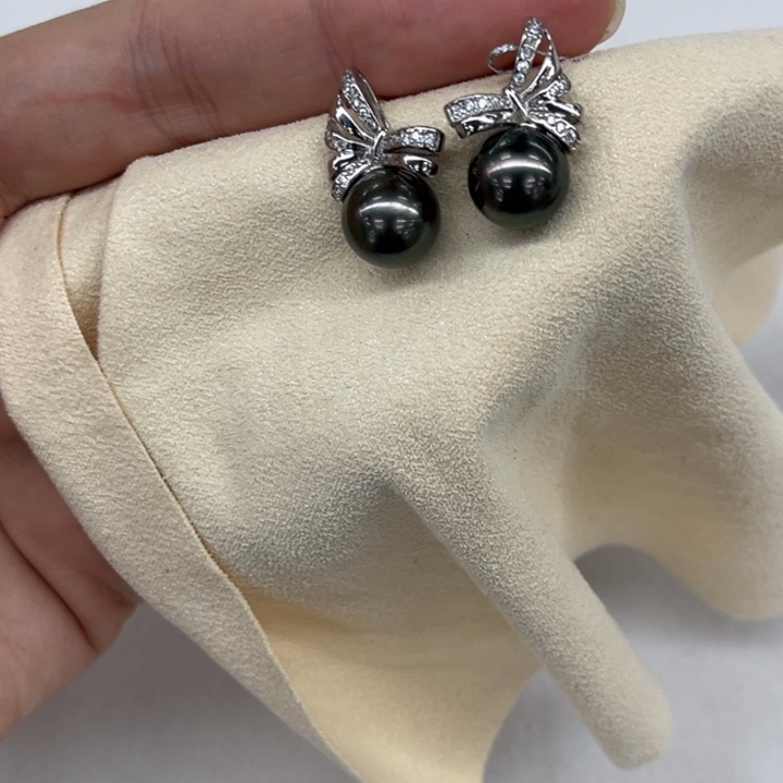 耳饰海水珍珠银S925镶嵌10-11