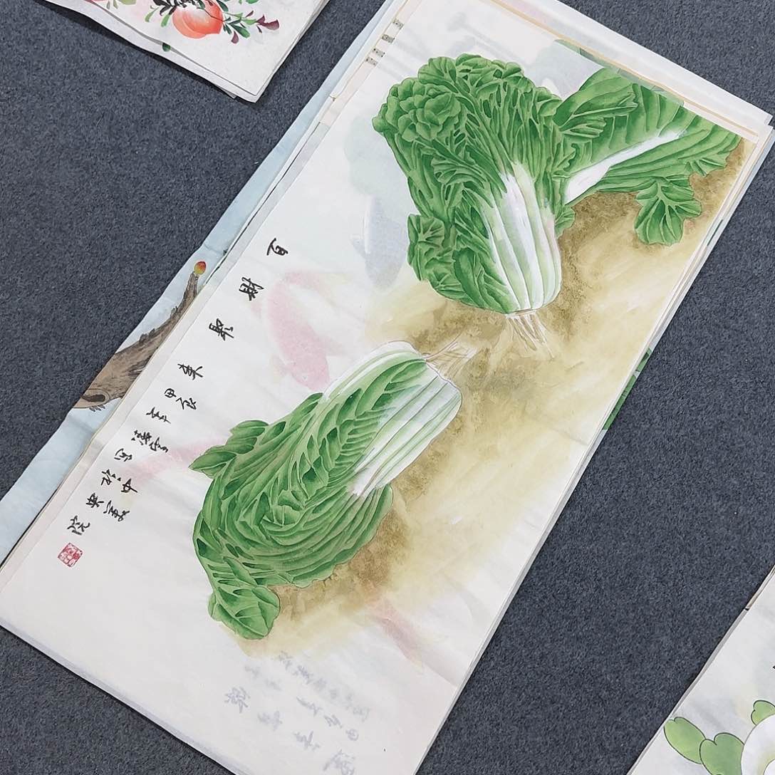 国画尺寸50X100手绘作品 