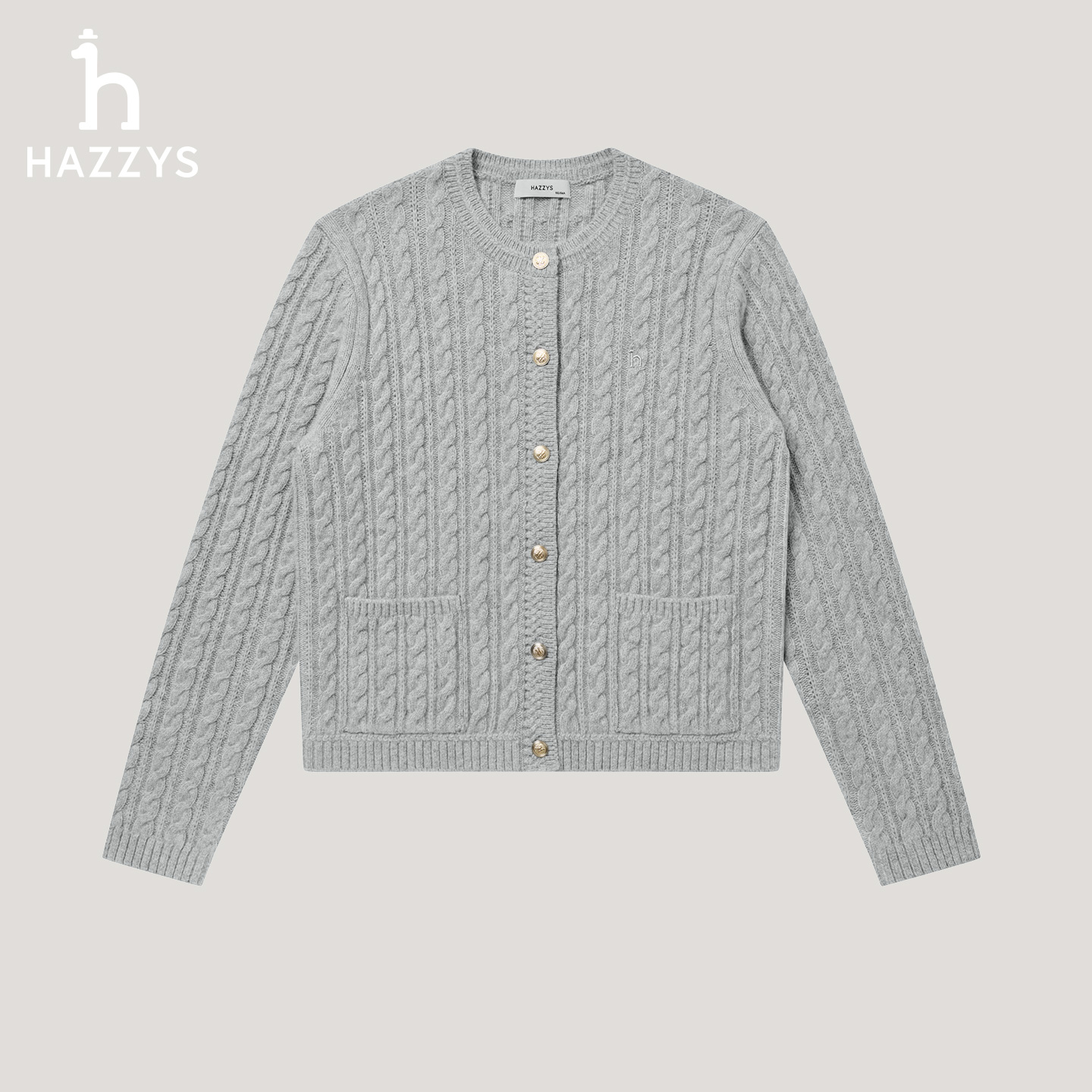 【商场同款】HAZZYS哈吉斯秋冬女士百搭针织衫纯色毛衣简约羊毛开衫