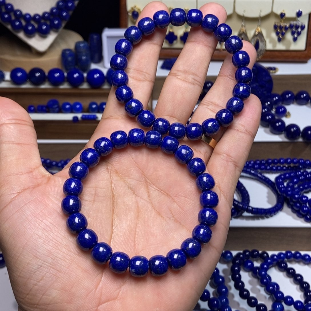 青金石未镶嵌福利 老矿 精工 老型 手串#多样性发一#9+