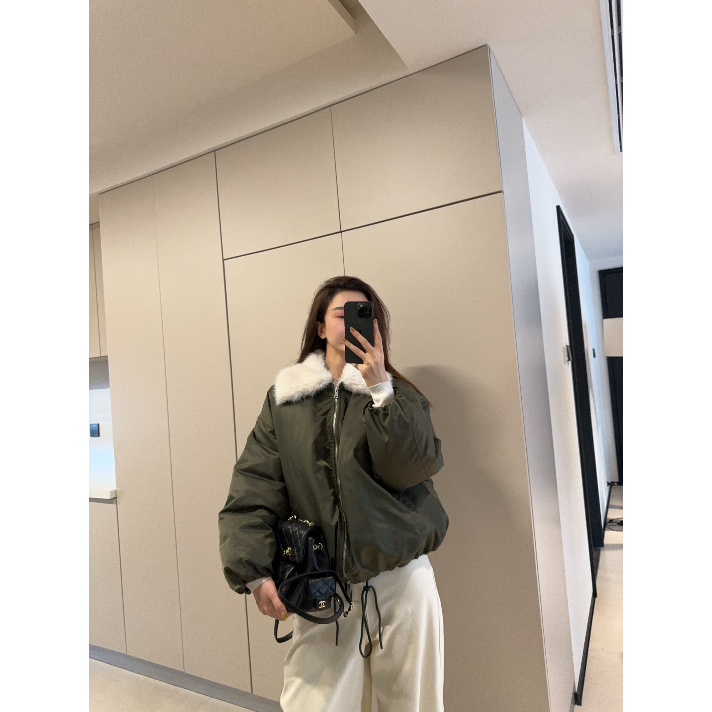 ［REVAN SUN］-大骨架穿搭 清酒海棠 毛领羽绒服2478