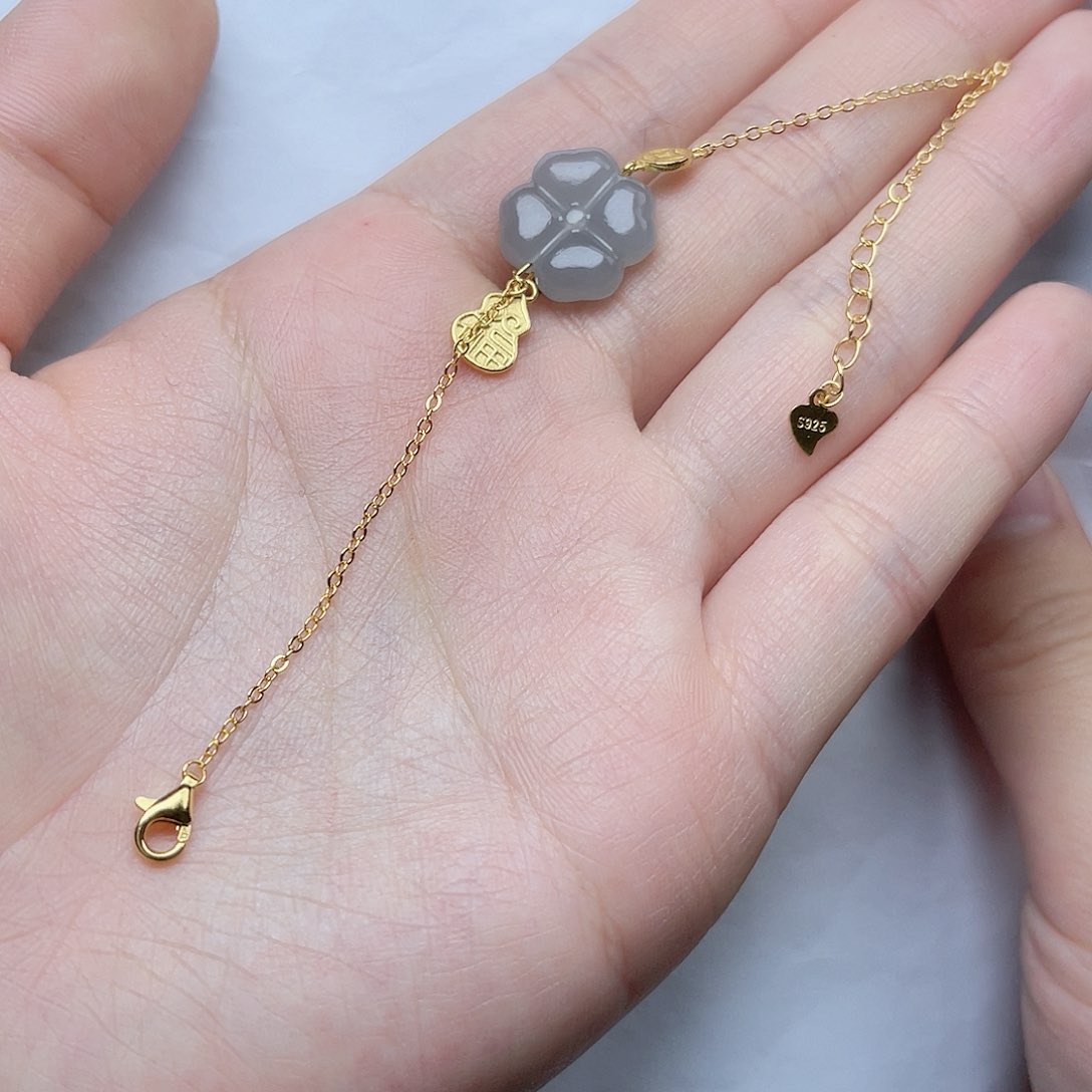 和田玉手链06银S925镶嵌