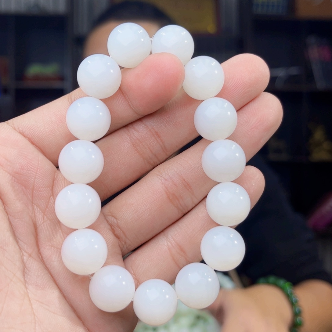 和田玉未镶嵌手串天然和田玉13年新疆且末天泰卡14