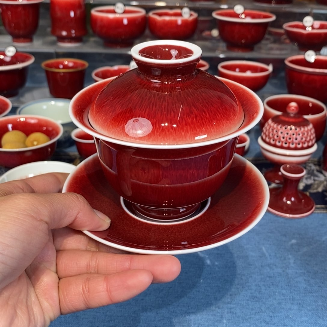 景德镇浅行窑福利盖碗