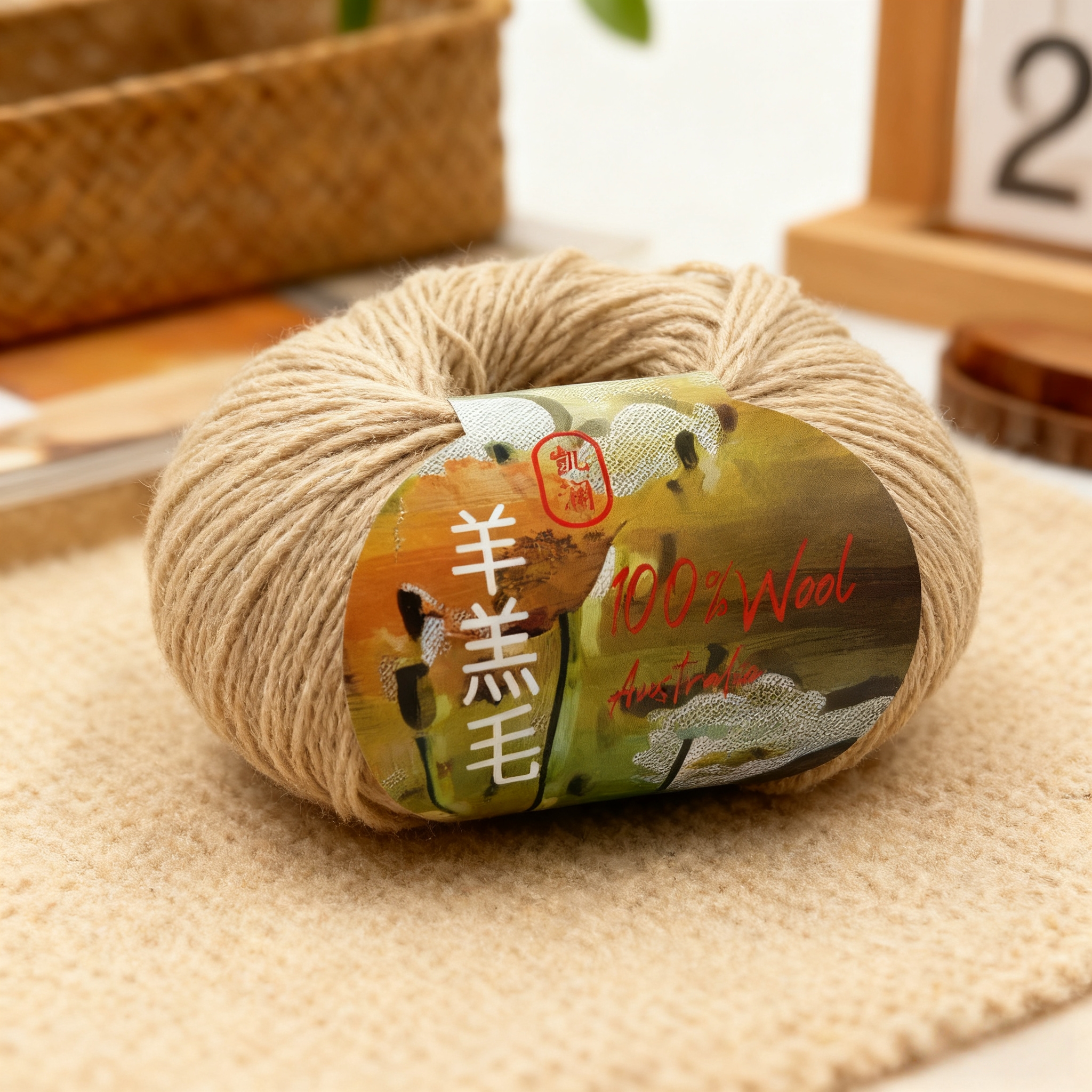 凯澜易护理100%澳洲美丽诺羊毛链条形状可机洗手工毛线羊绒手感