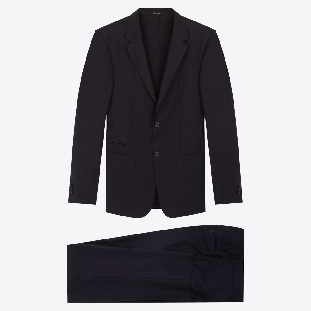 全新未使用 ZEGNA 杰尼亚 藏青平驳领商务套西 