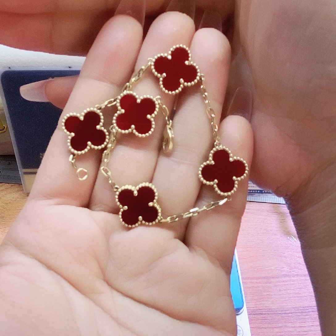 玛瑙/玉髓手链18K金镶嵌